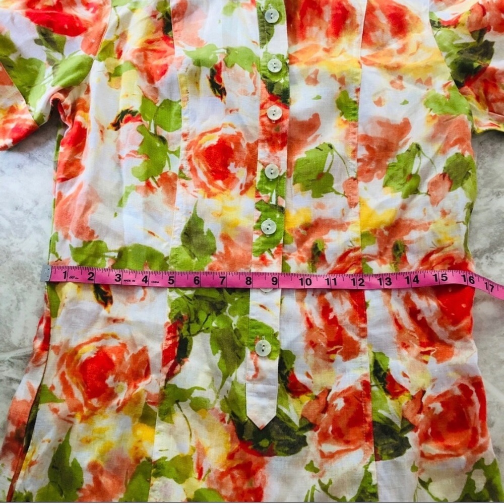 JONES NEW YORK colorful floral 100% linen lightweight summer dress Size small - Picture 8 of 8